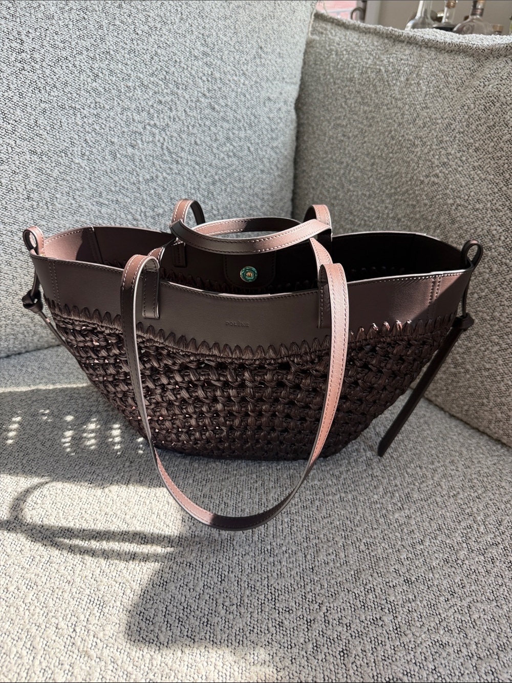 Polene Mini Cyme Raffia Ebony - Picture 1 of 6